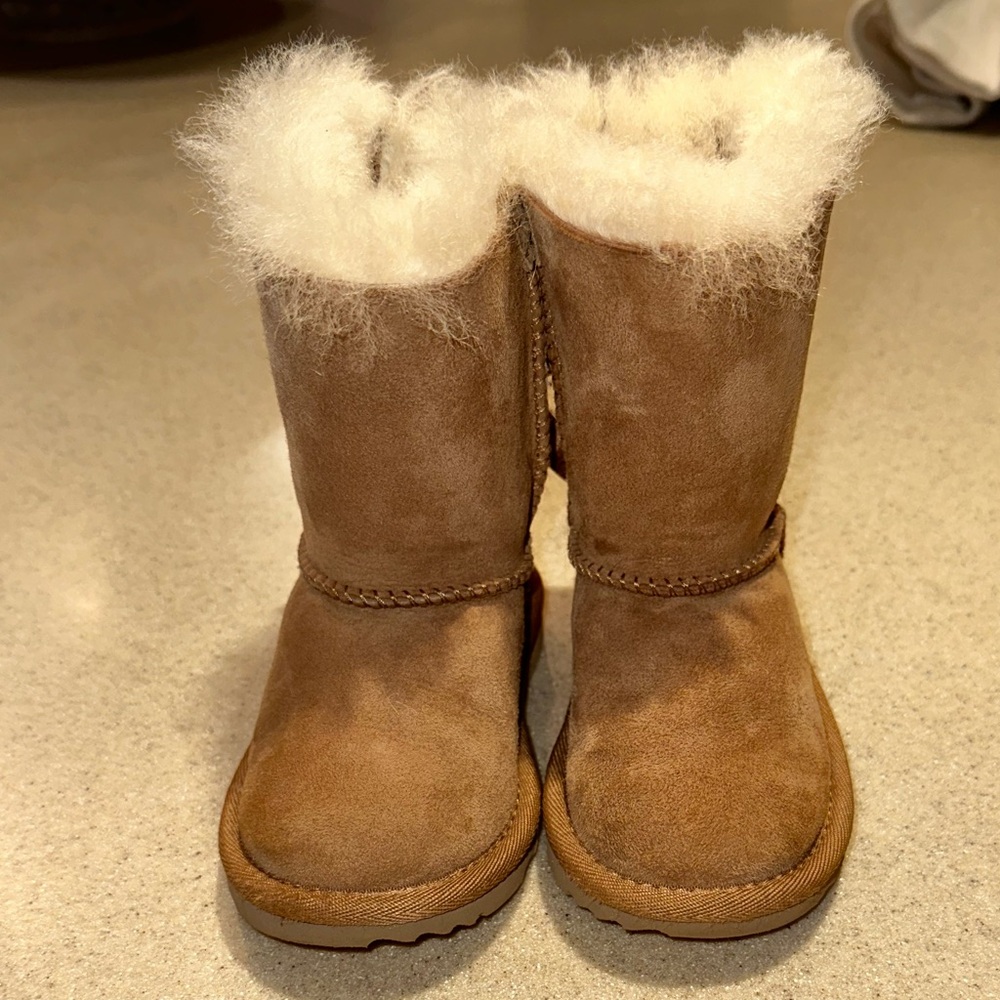 UGG Tan Kids Boots with Cream Fur